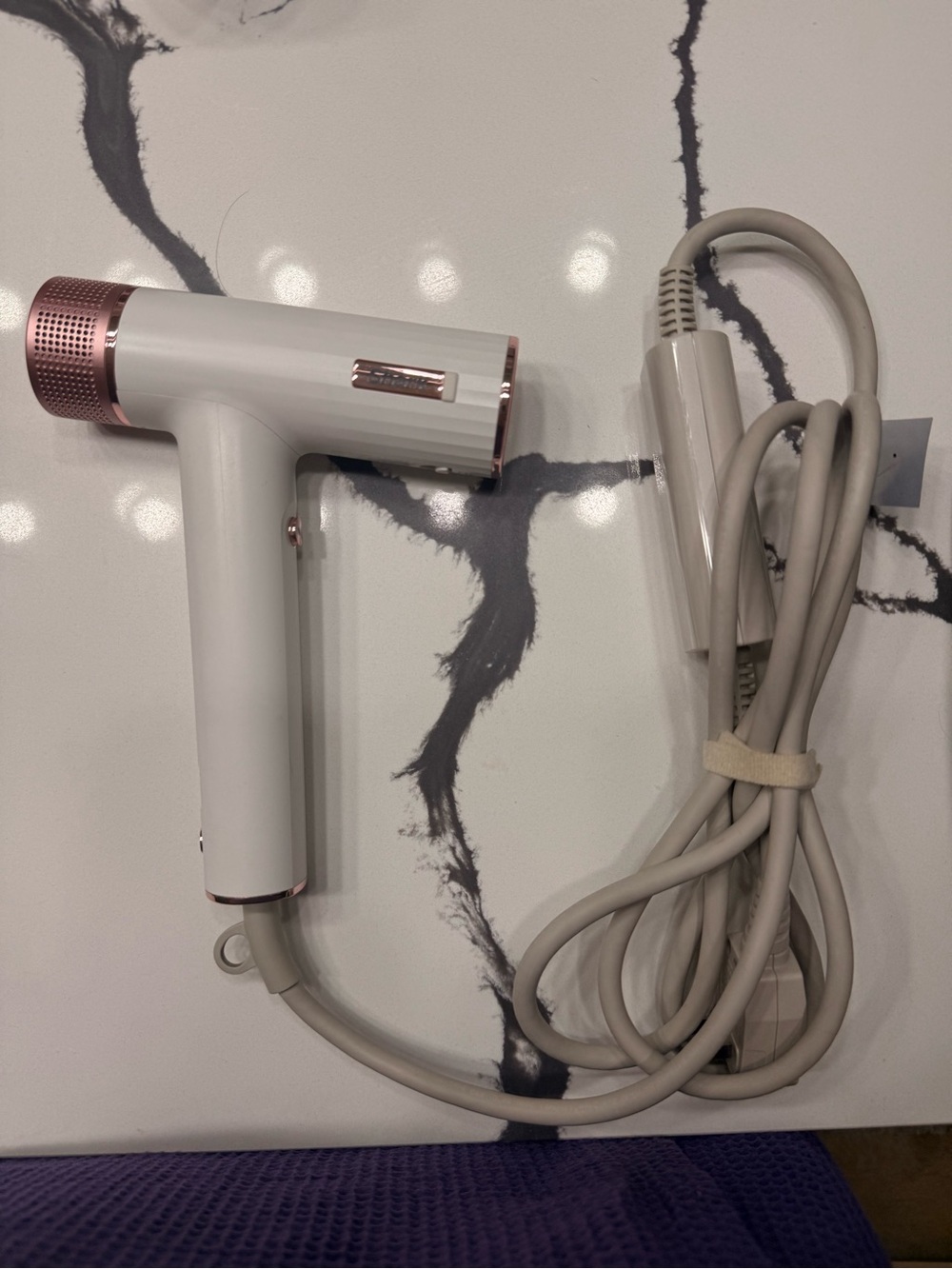 Shark Speed-style Rose Gold Handheld Hair Dryer and accessories
